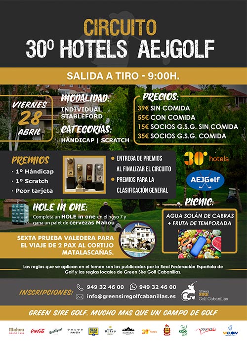 Circuito 30º Hotels AEJGOLF 6ª prueba