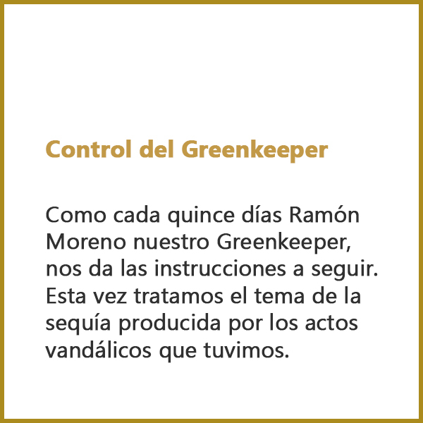 Control del Greenkeeper