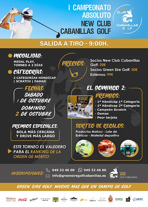 I campeonato absoluto new club cabanillas golf 1 y 2 octubre 2022