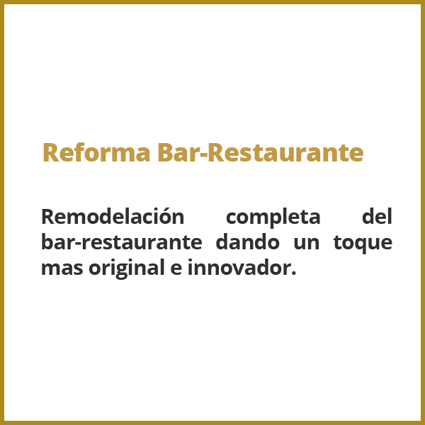 Reforma bar restaurante