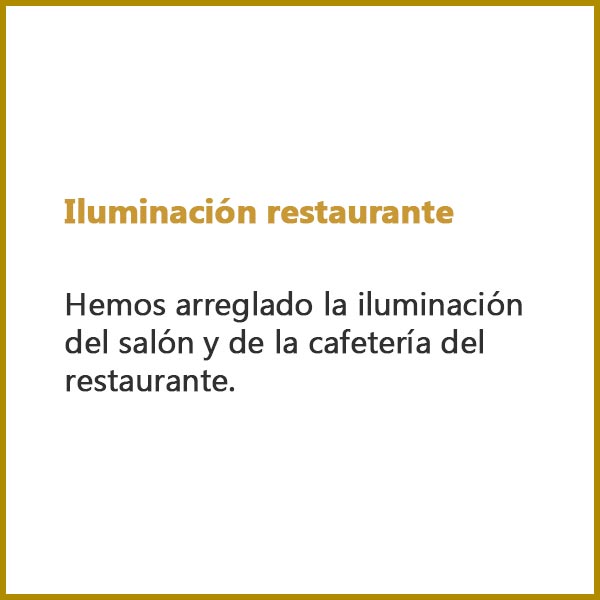 Iluminacion restaurante