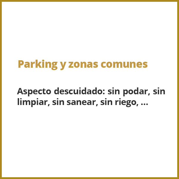 Parking y zonas comunes