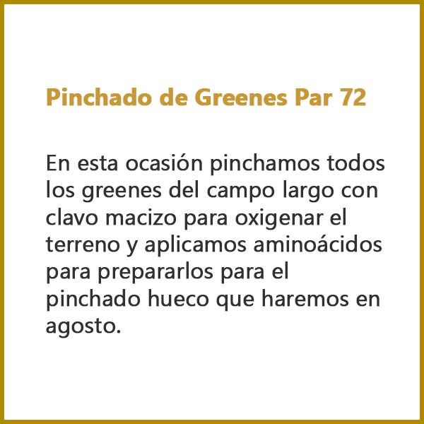 Pinchado de Greenes Par 72