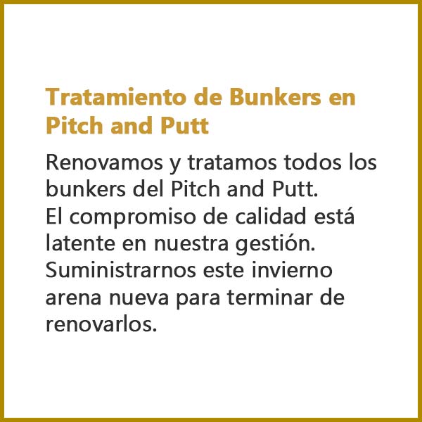 Tratamiento de Bunkers en Pitch and Putt